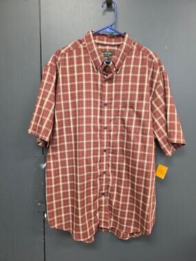 David Taylor Red Plaid Button down Men's XL shirt 1032